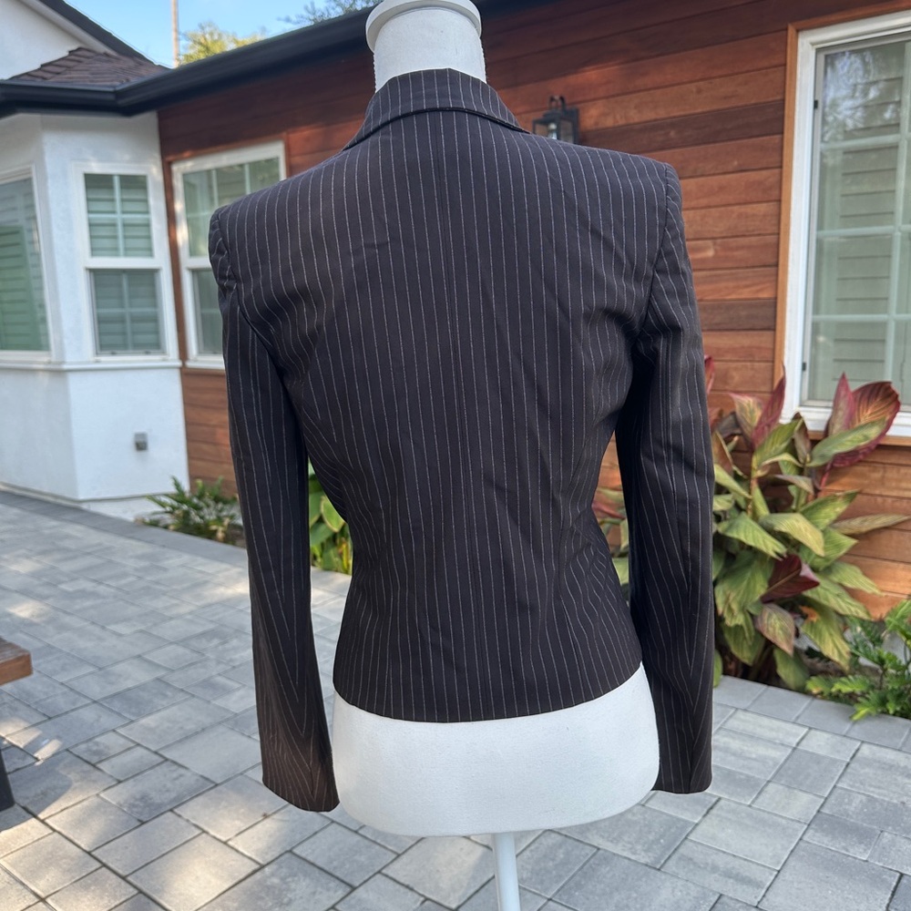 Max & Co. Chocolate Brown Pinstripe Blazer - Picture 2 of 5